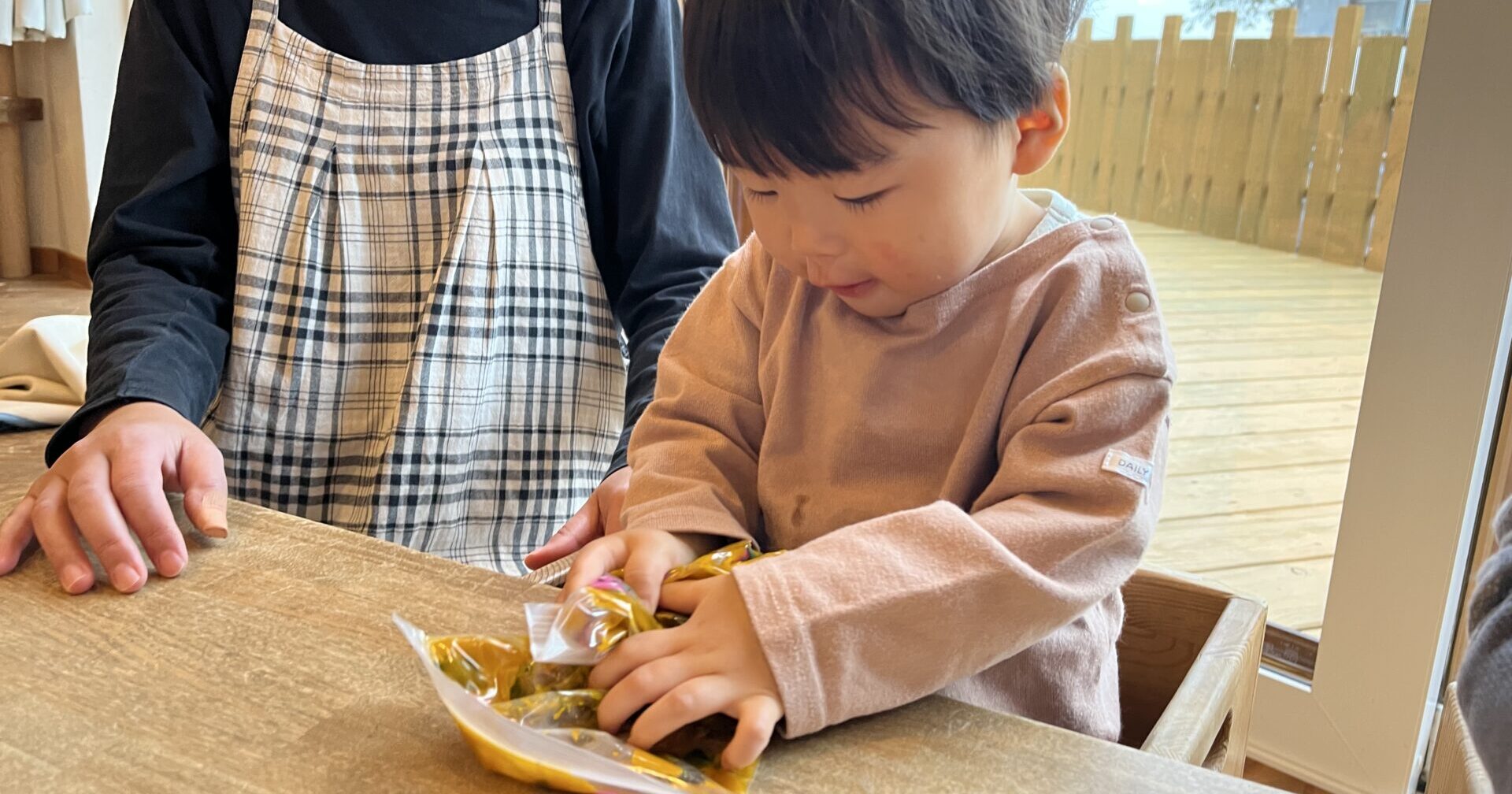 かぼちゃだんごづくり・はじめてかいじょうへ